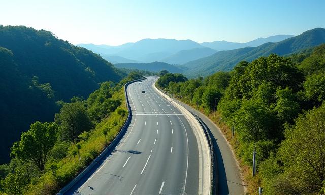 Vista panorámica de la autopista México-Cuernavaca.